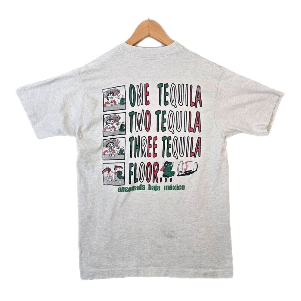 Vintage Mexico One Tequila Two Tequila Three Tequila Floor 90s Shirt Small